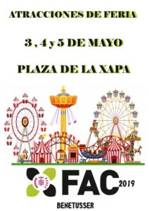 FAC 2019: 4 i 5 de maig @ Carrer Major, Molí y Plaça Esglesia