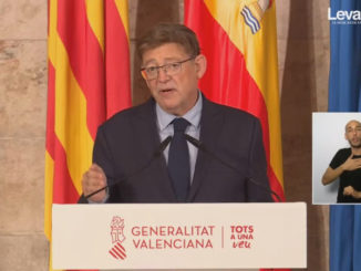El president Ximo Puig durant la seua presentació.
